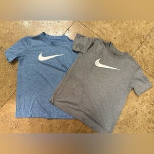 Nike Kids Short Sleeve Dri-Fit Tees in Blue and Gray